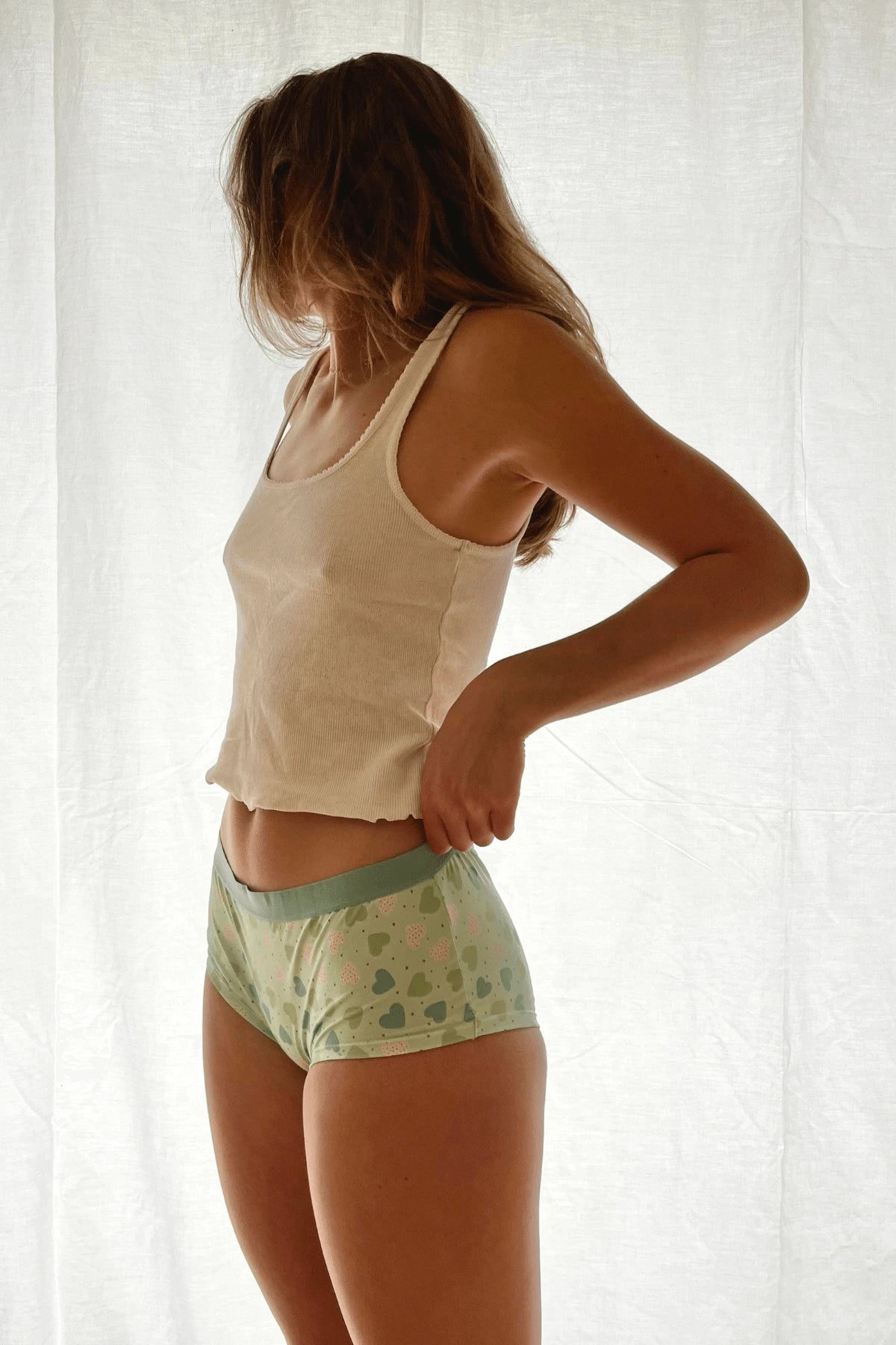 Period Underwear Teenage - Green Hearts medium absorbency | POM